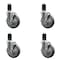 Service Caster 5'' Gray Poly Swivel 1-5/8'' Expanding Stem Caster Set with Brake, 4PK SCC-EX20S514-PPUB-TLB-158-4 - alternate 1